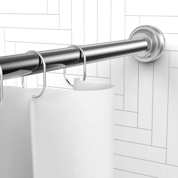 Adjustable Moforoco Tension Shower Curtain Rod - No Drill, Versatile & Stylish