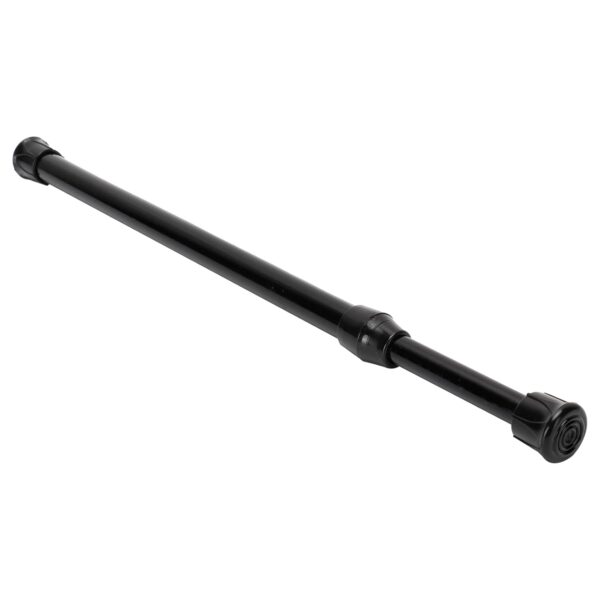 Adjustable Non-Slip Black Curtain Rod and Multi-Use Storage Solutions