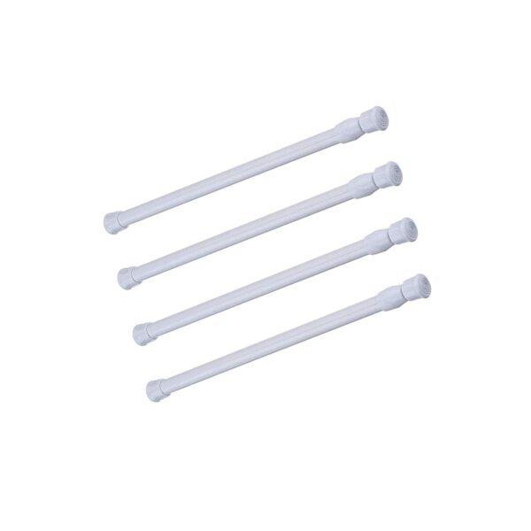 Adjustable Tension Rods 4 Pack for Curtains, Showers, and Closets