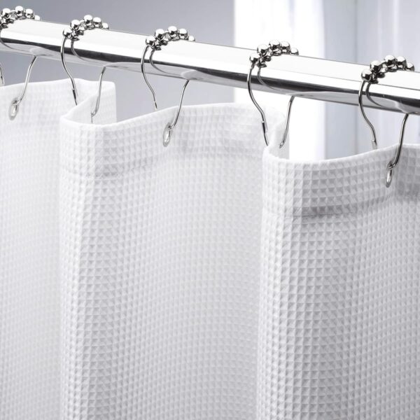 AmazerBath Heavy Duty Waffle Shower Curtain: Hotel Quality, 72x65 Inches