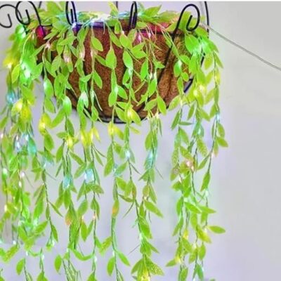 Artificial Leaf Curtain LED String Lights for Festive Bedroom Decor