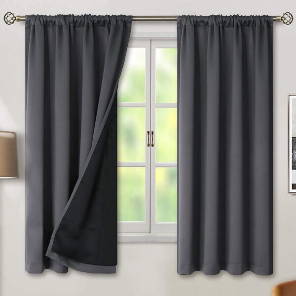 BFAM 100% Blackout Curtains: Thermal Insulated, Noise Reducing for Bedrooms & Living Rooms