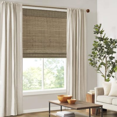 Bamboo Cordless Roman Shades: Elegant Light Filtering Window Treatment for Any Room