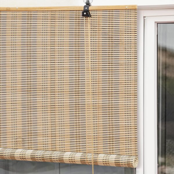 Bamboo Roll-Up Curtains for Sunlight Protection in Hotels and Restaurants