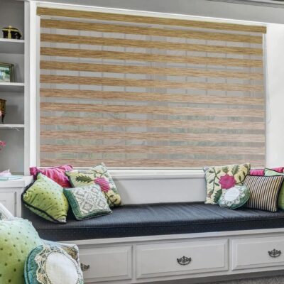 Beige Zebra Roller Shades for Windows – Light Filtering & Privacy Control