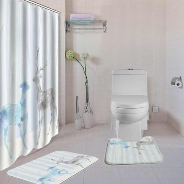 Better Home Shower Curtain & Mat Set: Stylish, Non-Slip, Mold Resistant Decor