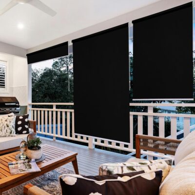 Black Waterproof Roller Blinds for Sun Blockage – 4.5 x 8 Feet Curtains