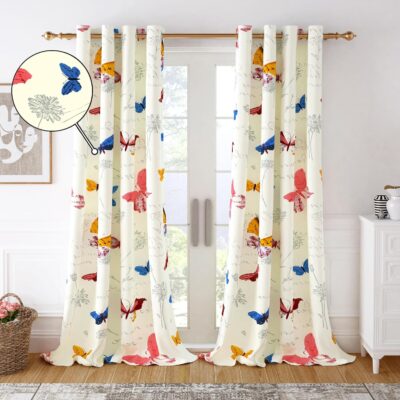 Bohemian Floral Door Curtains – Light Filtering Cotton for Living Room Decor