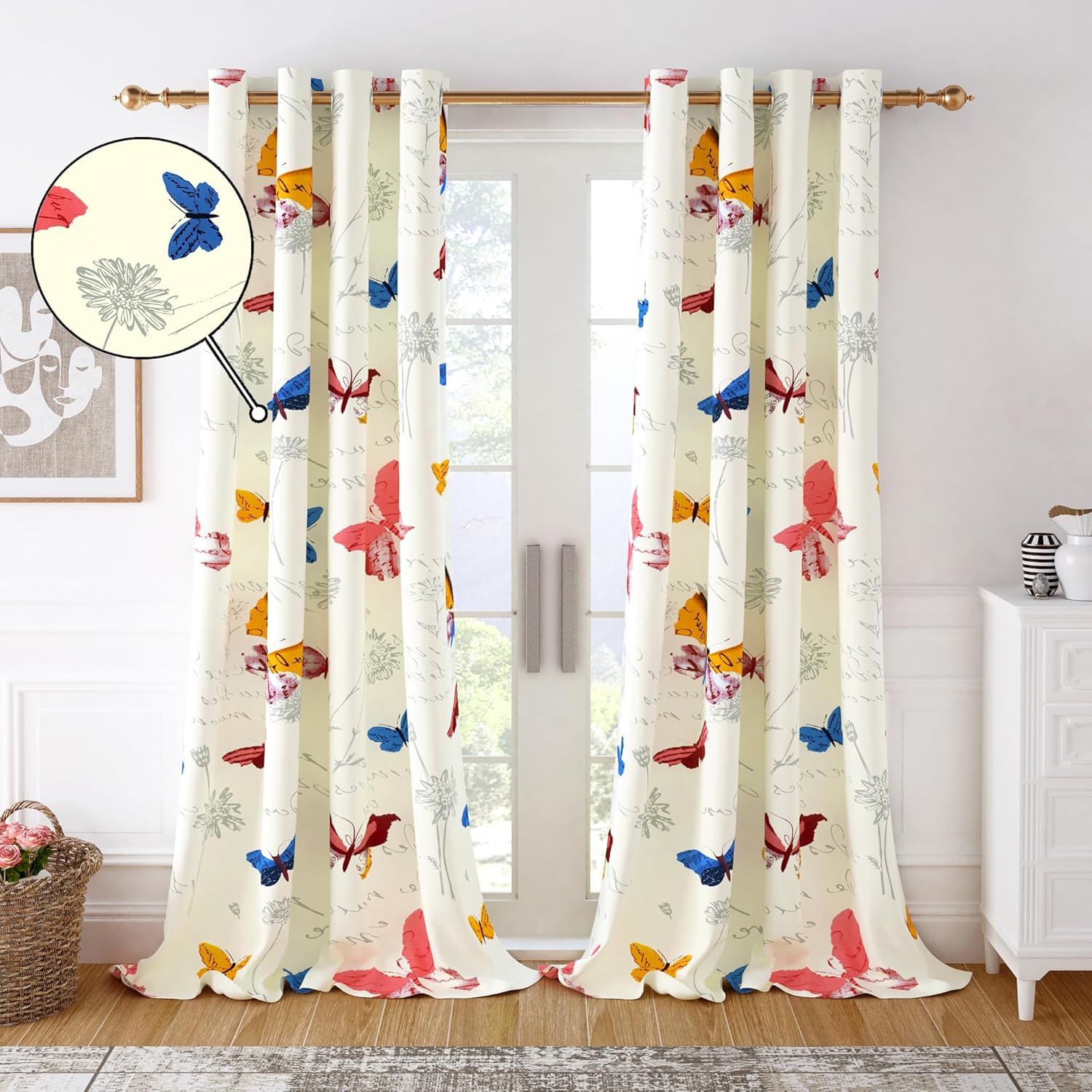 Bohemian Floral Door Curtains: Perfect Light Filtering Cotton for Your Living Room