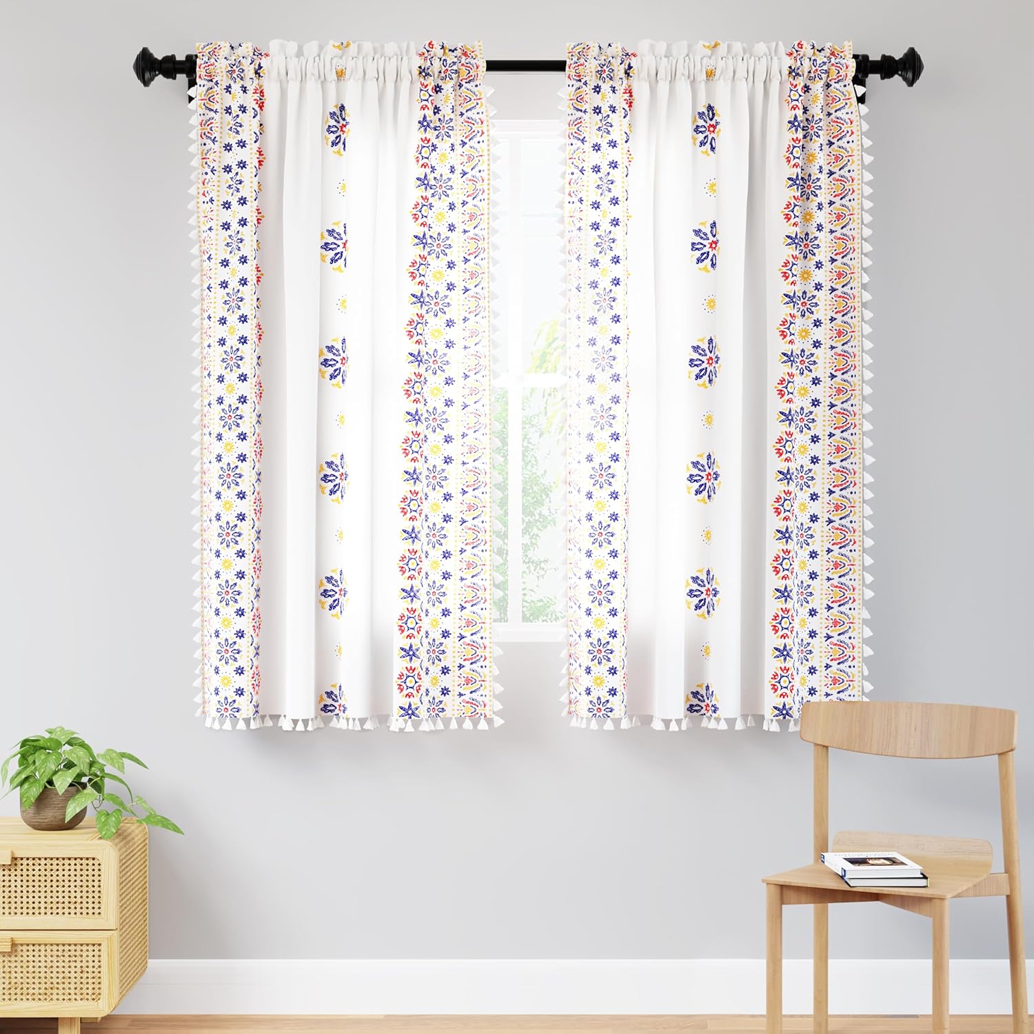 Boho Chic Polyester Curtains with Tassels: Elevate Your Living Space Elegantly