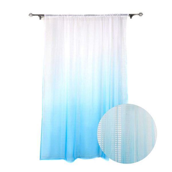 Breathable Gradient Blue Curtains for Stylish Balcony and Living Room Decor