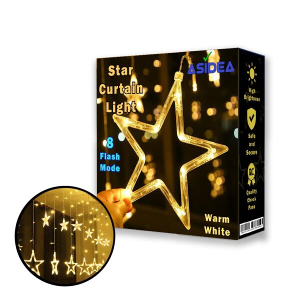 Brighten Your Space with 12 Stars LED Curtain String Lights for Every Occasion