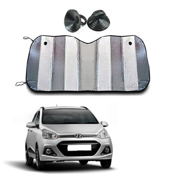 Car Sunshade Film for Grand i10: UV Protection Silver Foil Windshield Shade