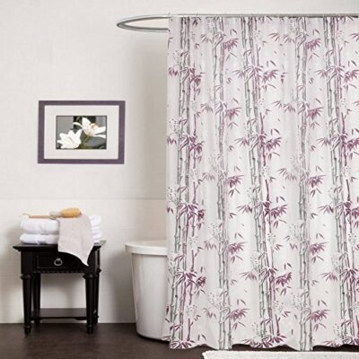 Classic PVC Shower Curtain in Violet with 8 Hooks – 54×78 Inches