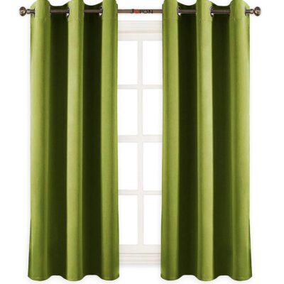 CoComelon Green Blackout Grommet Curtains – 9 Feet, Pack of 4