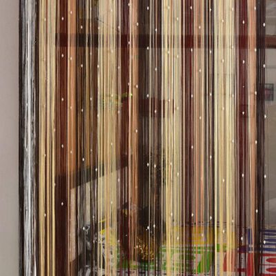 Coffee Multi String Curtains – HOMA DORN Polyester Door and Window Decor