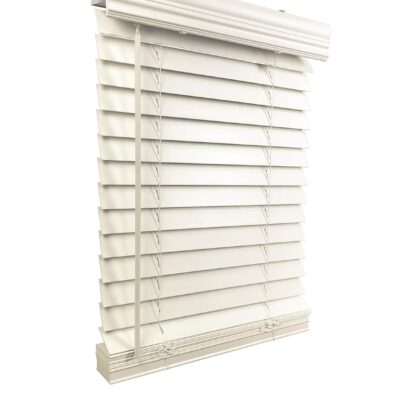 Cordless 2″ Faux Wood Blinds – 46.625″ W x 36″ H, White