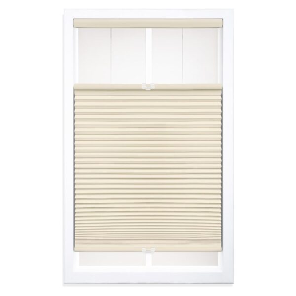 Cordless Blackout Cellular Shade: 20" x 72" Alabaster Top Down Bottom Up