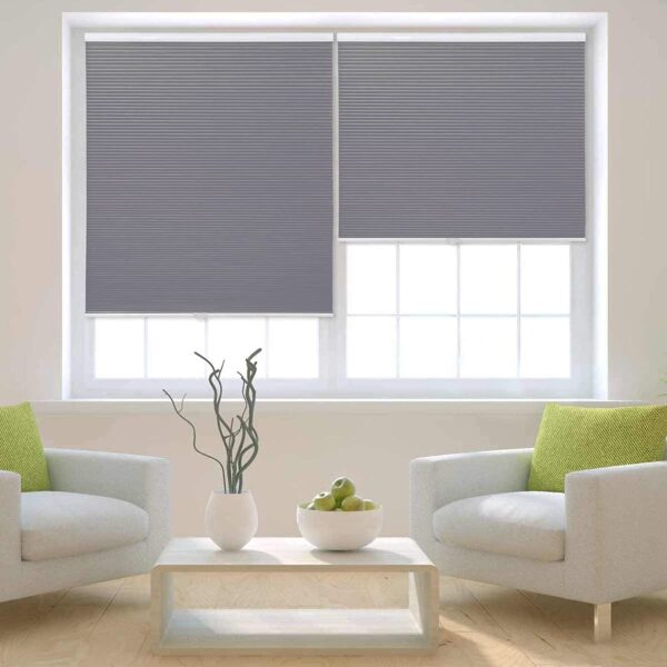 Cordless Blackout Cellular Shades in Grey - Stylish Honeycomb Window Blinds