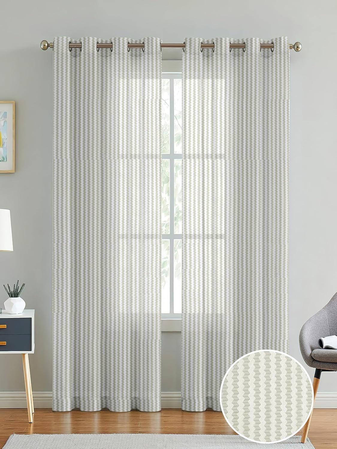 Transform Your Space with Cortina White Polyester Linen Sheer Curtain Set