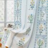 Cotton Door Curtains with Ethnic Temple Bird Print - Room Darkening, Set of 2