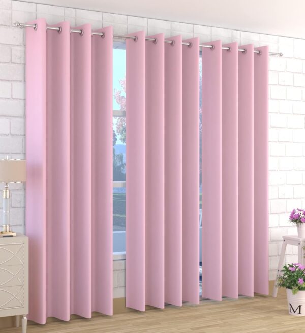 Cozy Up with Kiara Creations Baby Pink Blackout Curtains for 5 Feet Windows