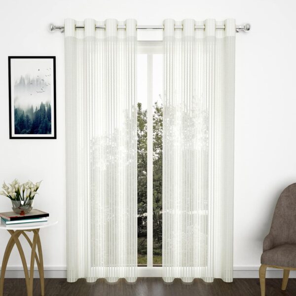 Crystal Door Curtains Set of 2: Elegant Zic Zac Print for Any Room