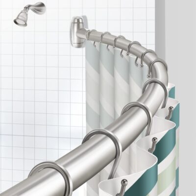 Curved Shower Curtain Rod: Adjustable Stainless Steel Bath Rod for Any Space