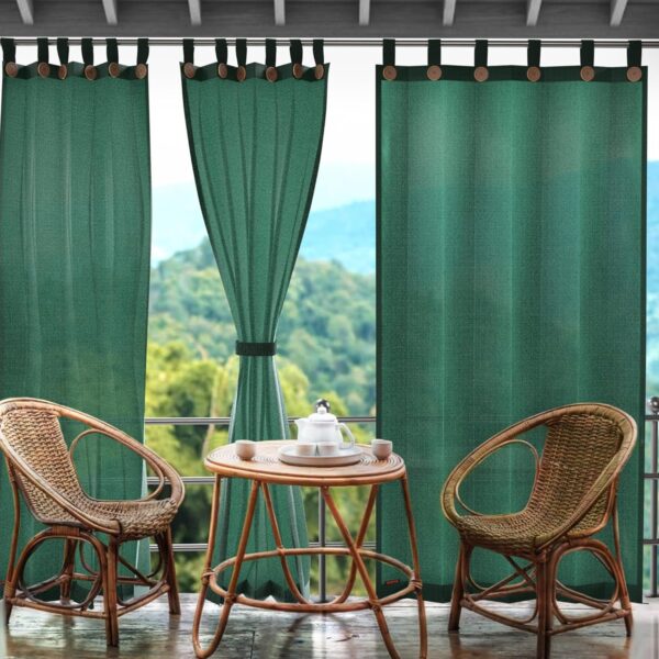 Customizable Outdoor Curtain Set for Balcony, Office, and Gazebo Use