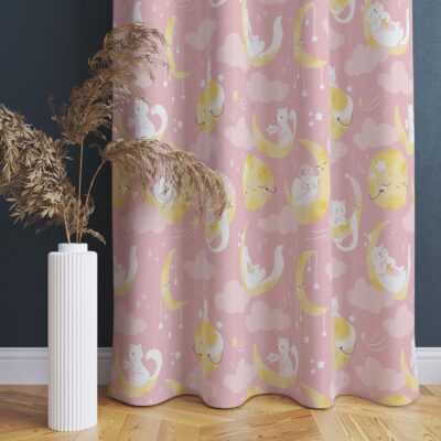 Cute Cloud and Star Curtains for Kids’ Rooms – 2 Panels, 4×5 Feet