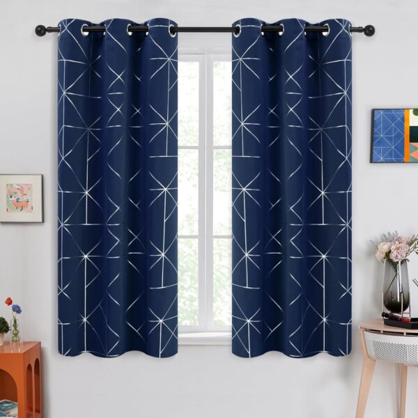 Deconovo Navy Blue Blackout Curtains Set for Living Room and Bedroom