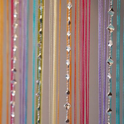 Decorative Thread Curtain with Silver Kite Bead – Stylish Room Divider 7FT