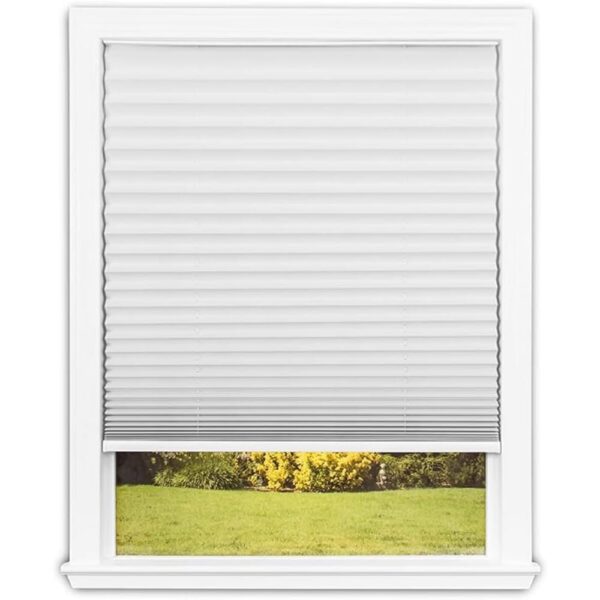 Easy Lift Cordless Pleated Shades: Light Filtering Fabric in White, 48"x64"