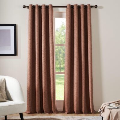 Elegant 7.5 Feet Polyester Semi Blackout Curtains for Bedroom and Living Room