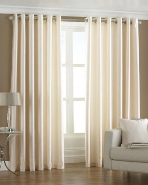 Elegant 7ft Cream Eyelet Polyester Door Curtain Set for Stylish Homes