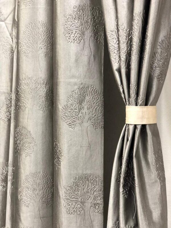 Elegant 7ft Grey Curtains for Doors | Set of 2 Eyelet Drapes