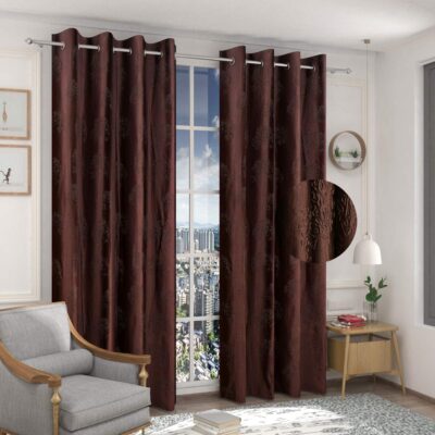 Elegant 8 Feet Long Coffee Grommet Curtains for Modern Living Spaces