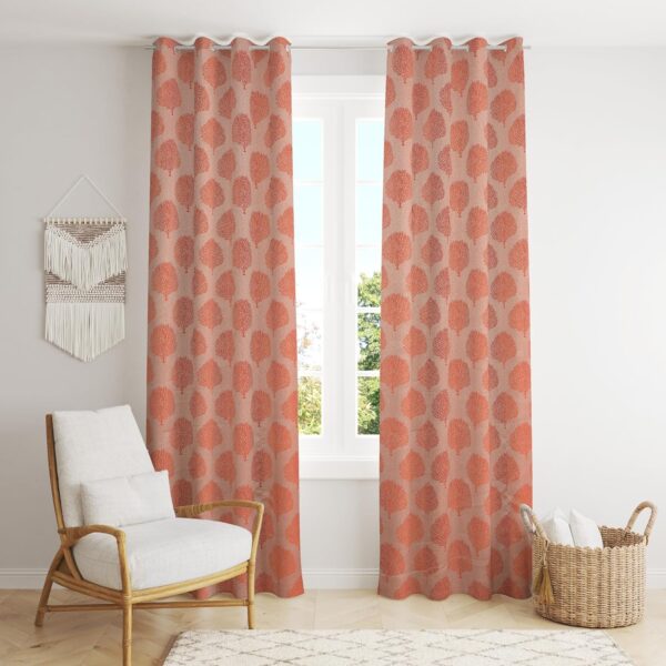 Elegant 8-Foot Opaque Curtains for Doors and Big Windows in Orange