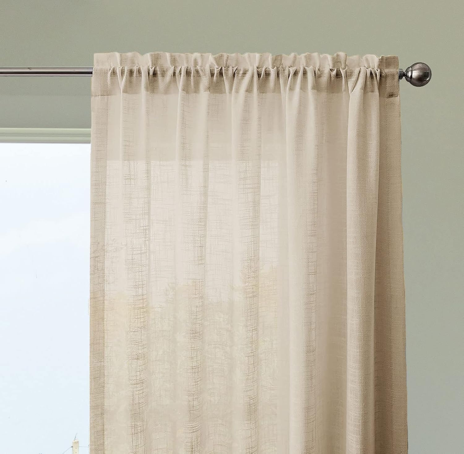 Elegant Beige Sheer Curtains: Transform Your Living Room with Style and Light