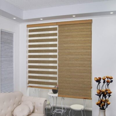 Elegant Beige Zebra Blinds Polyresin Curtains 155 x 130 for Modern Homes