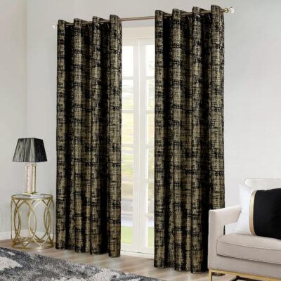 Elegant Black Velvet Curtains for Living Room – 108 Inches Long