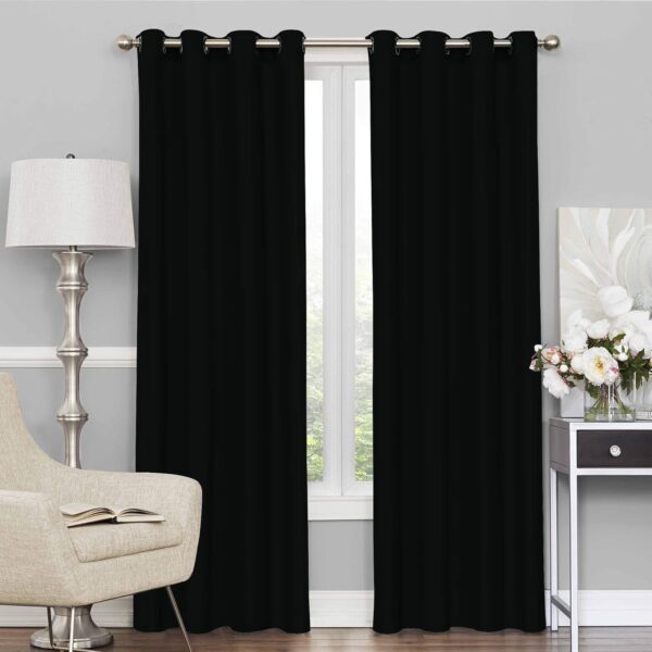 Elegant Blackout Door Curtains Set - Thermal Insulated Faux Silk for Living Room