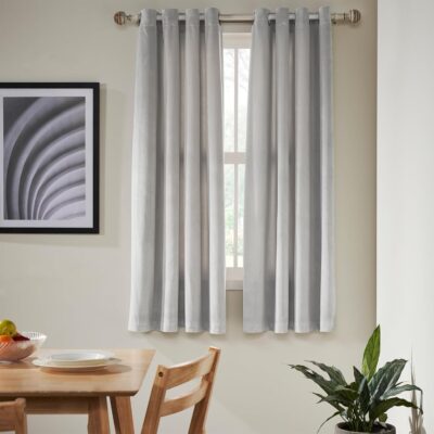 Elegant Blue Semi Blackout Curtains – 5 Feet Long, Set of 2