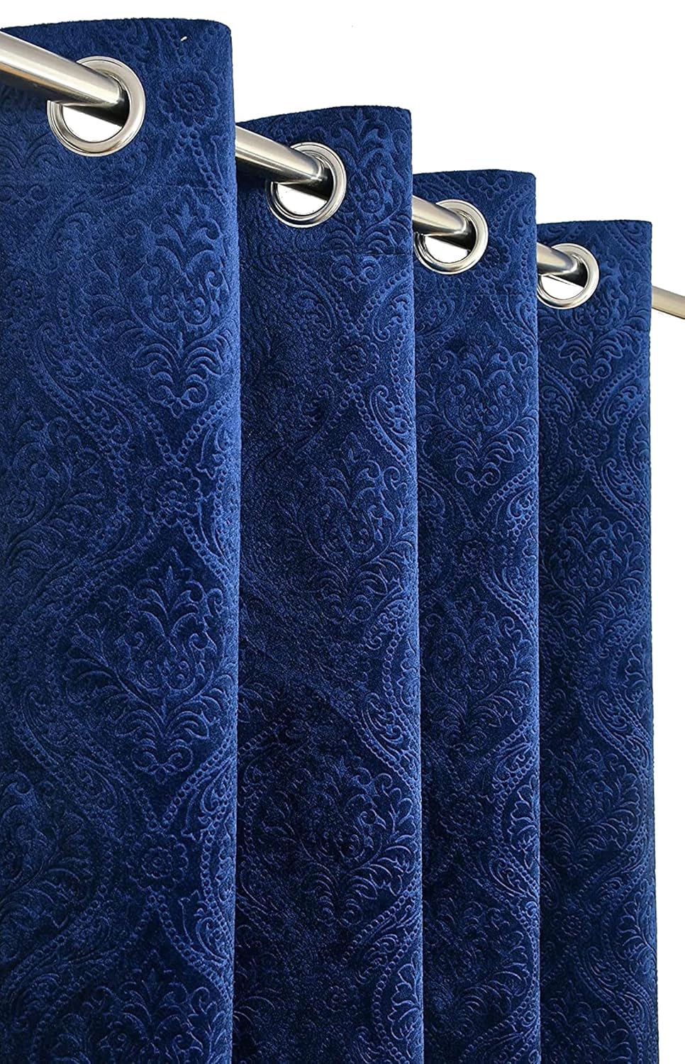 Elegant Blue Velvet Grommet Curtains: Perfect for Room Darkening and Privacy