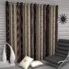 Elegant Brown Polyester Door Curtain Set - 4 Piece, 7ft Eyelet Design