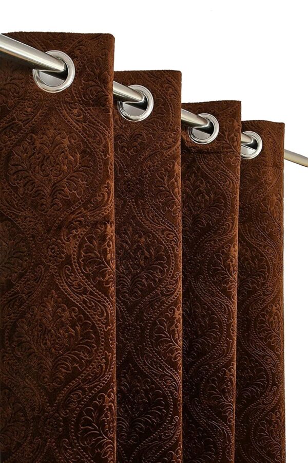 Elegant Brown Velvet Room Darkening Curtains for Doors - Kiara Creations