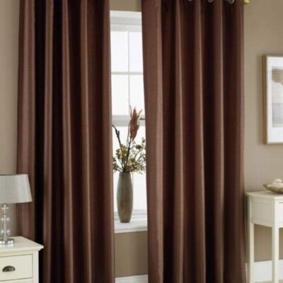 Elegant Coffee Grommet Door Curtains – 7 Feet, Set of 2 by Homefab India