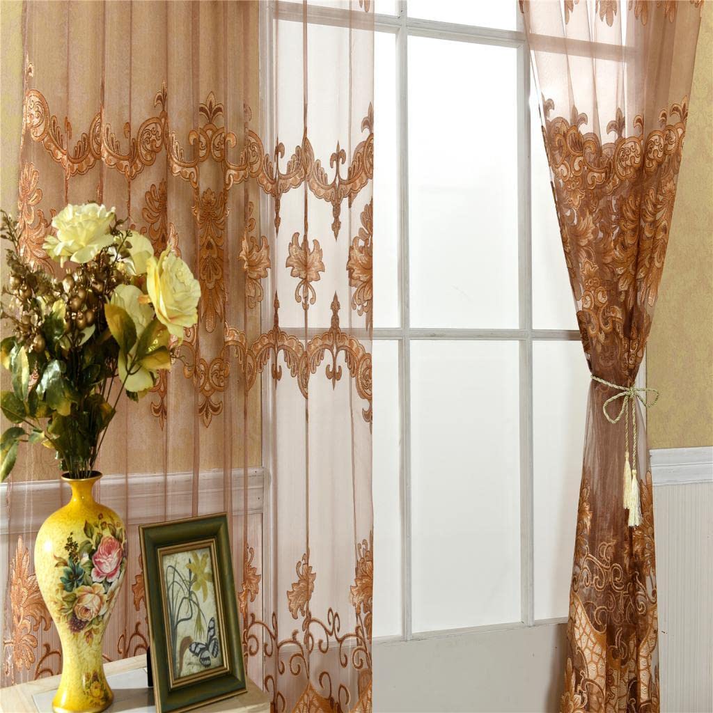 Elegant Coffee Voile Window Curtain: Elevate Your Home Decor Effortlessly