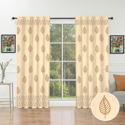 Elegant Cotton Curtains Set of 2 for Light Protection and Home Decor