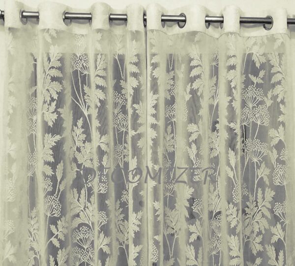 Elegant Cream Floral Grommet Curtains for Your Living Room and Balcony